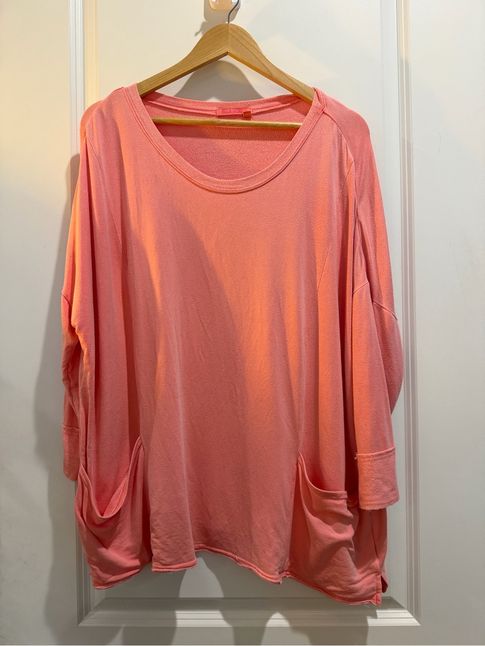 Fresh Produce Coral Pocket Tunic Top XL/XXL Oversized Modal 3/4 Sleeve